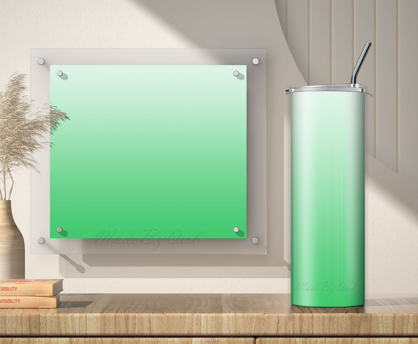 3 Green Gradient 20oz tumbler sublimation designs