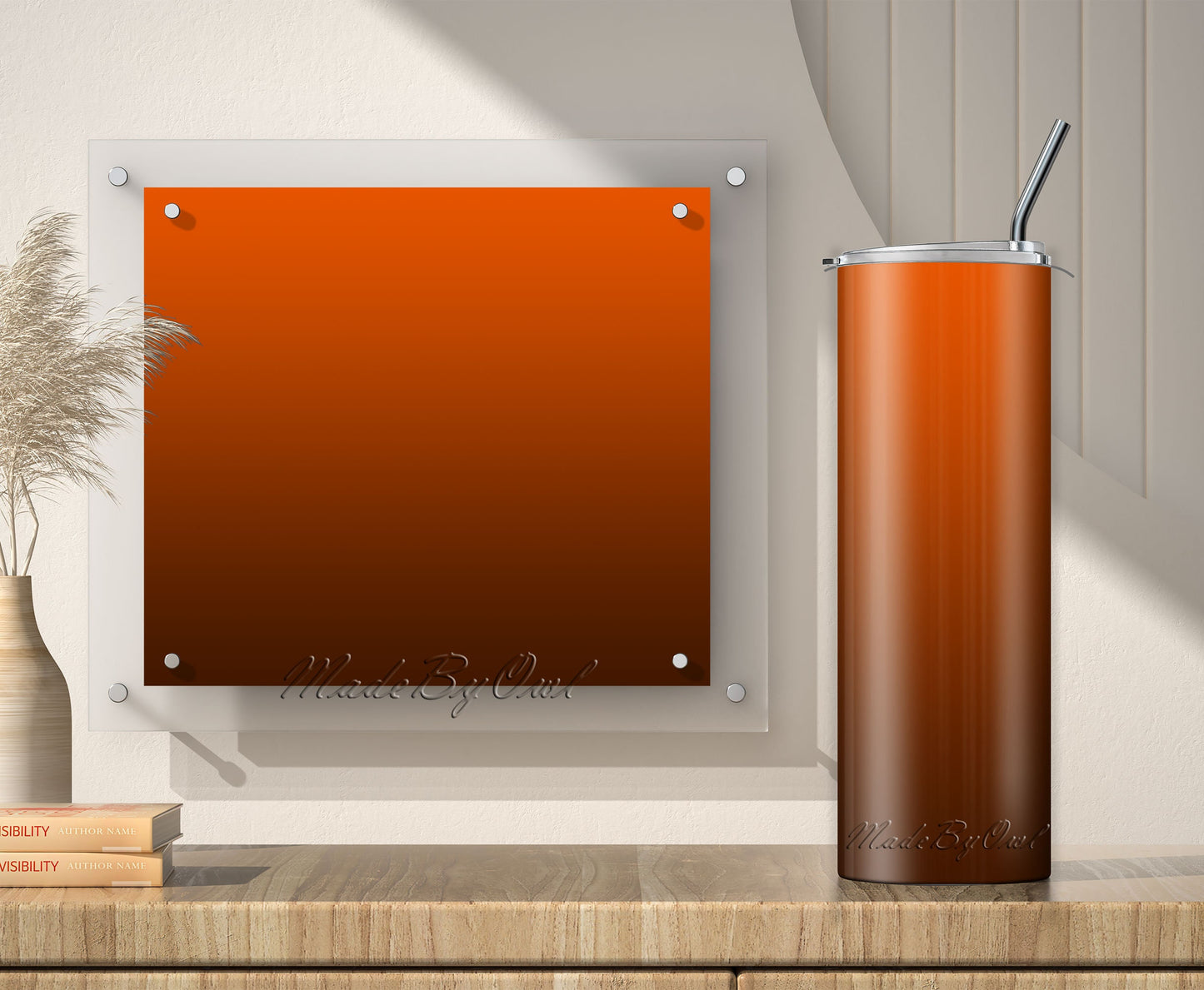 Orange to Black Tumbler Sublimation Designs – 20oz, 3 PNG Wraps Mini Bundle