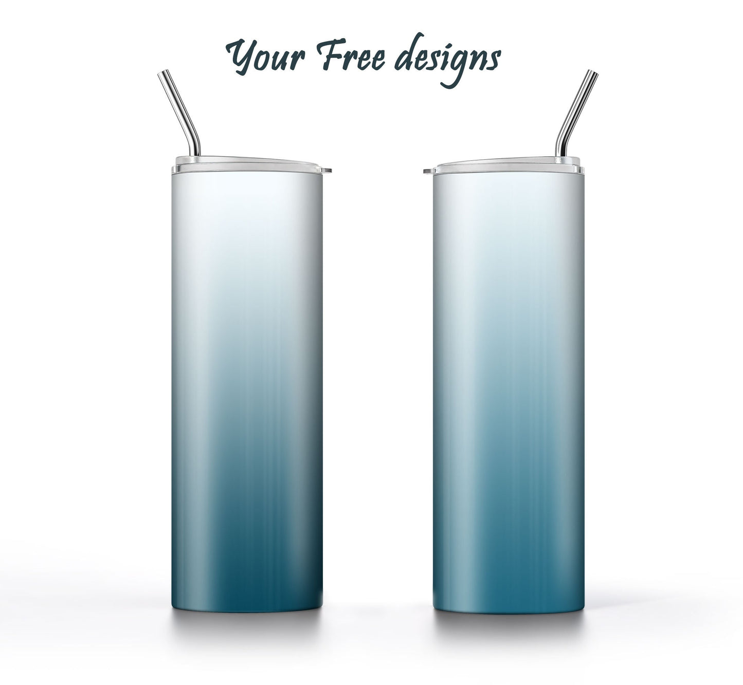 3 Light Blue 20oz tumbler sublimation designs