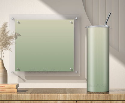 3 Sage Green Ombre 20oz tumbler sublimation designs
