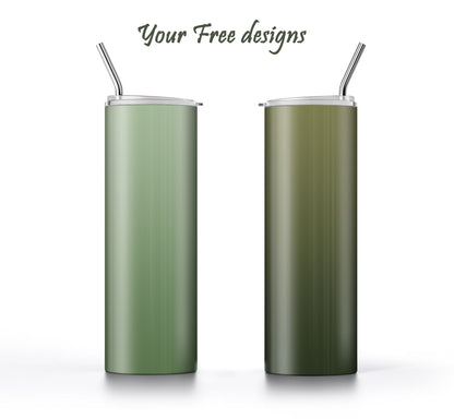3 Sage Green Ombre 20oz tumbler sublimation designs
