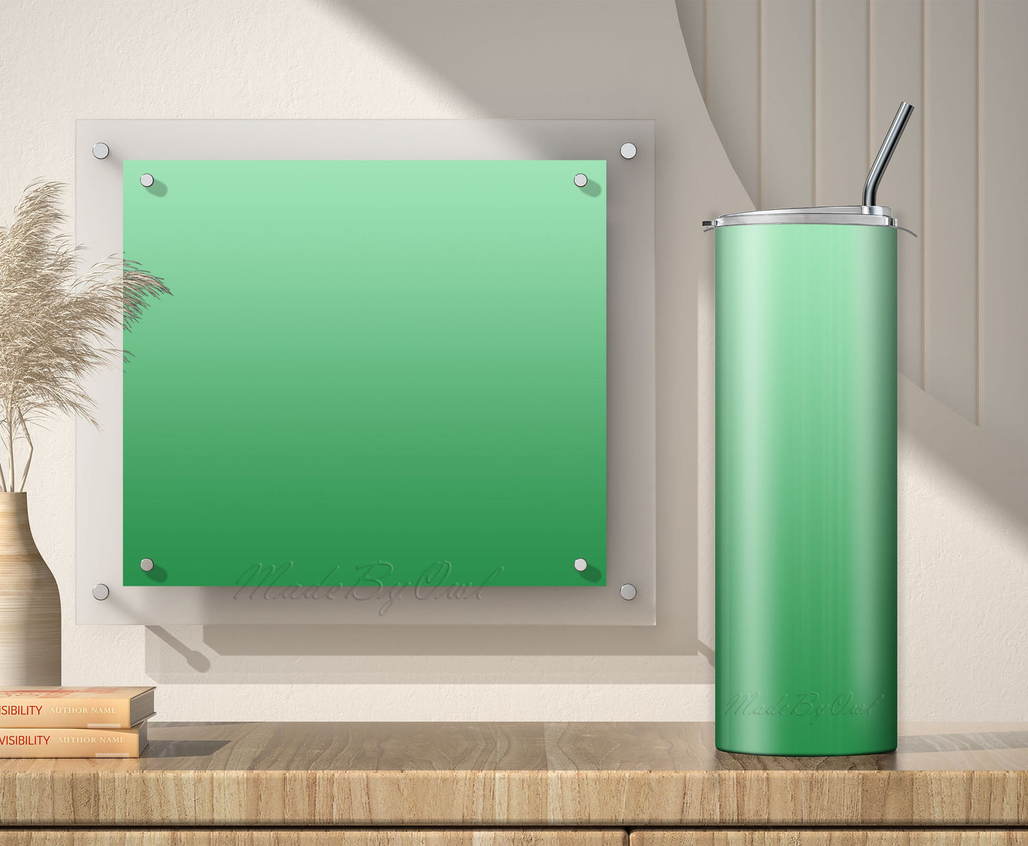 3 Green Gradient 20oz tumbler sublimation designs