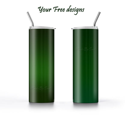 Dark Green Tumbler Sublimation Designs – 20oz, 3 PNG Wraps Mini Bundle