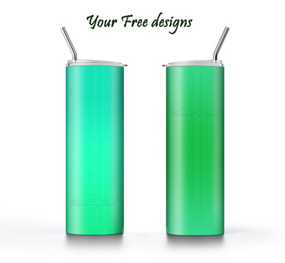 3 Vibrant Green 20oz tumbler sublimation designs