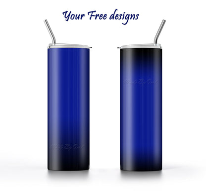 3 Blue to Black Ombre 20oz Tumbler Sublimation Designs, Wraps Mini Bundle