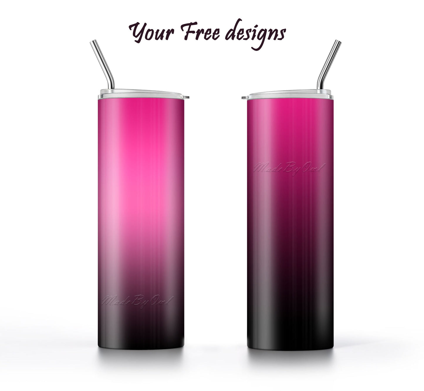3 Pink to Black tumbler sublimation designs for 20oz tumblers