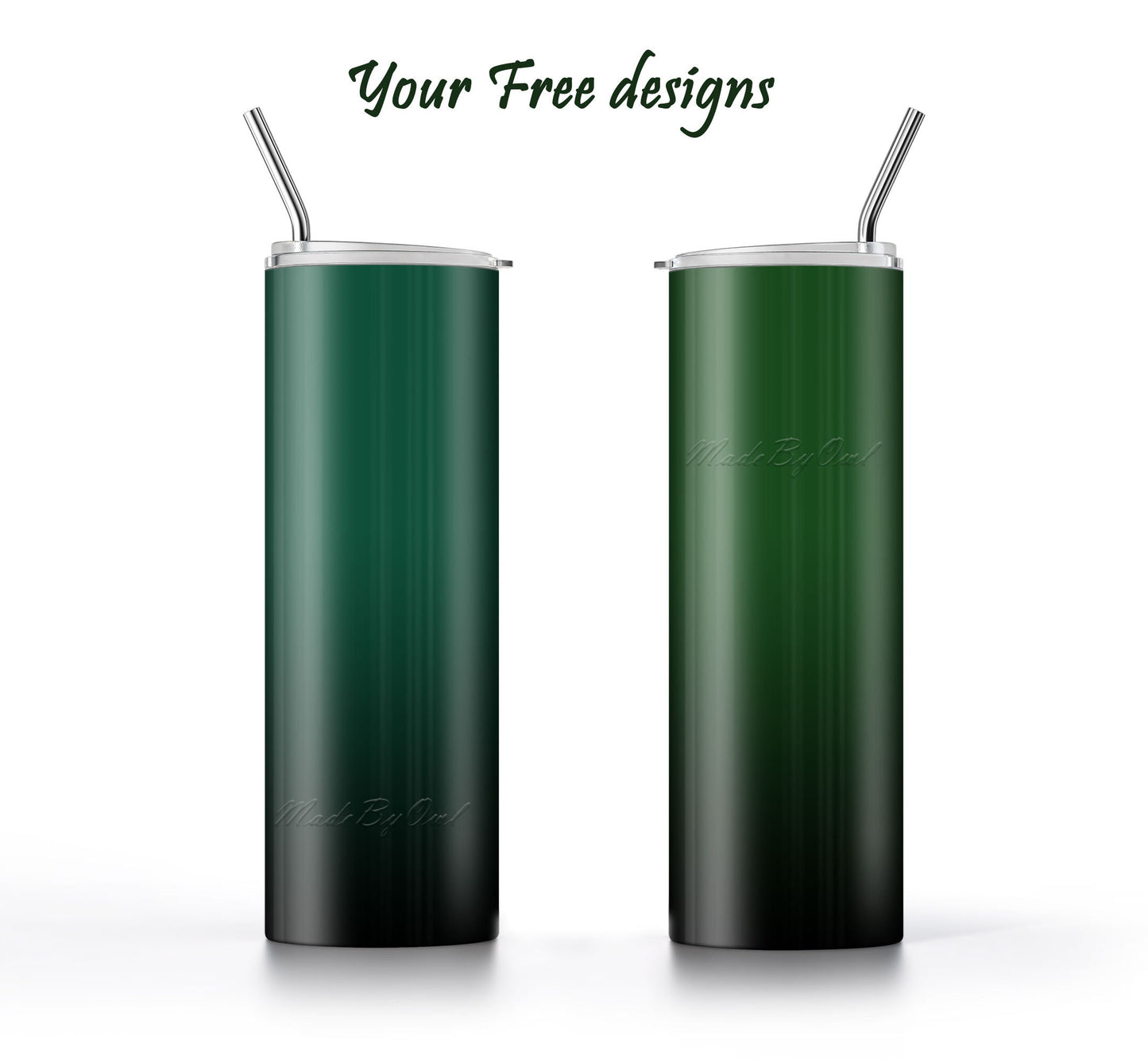 3 Dark Green to Black 20oz tumbler sublimation designs