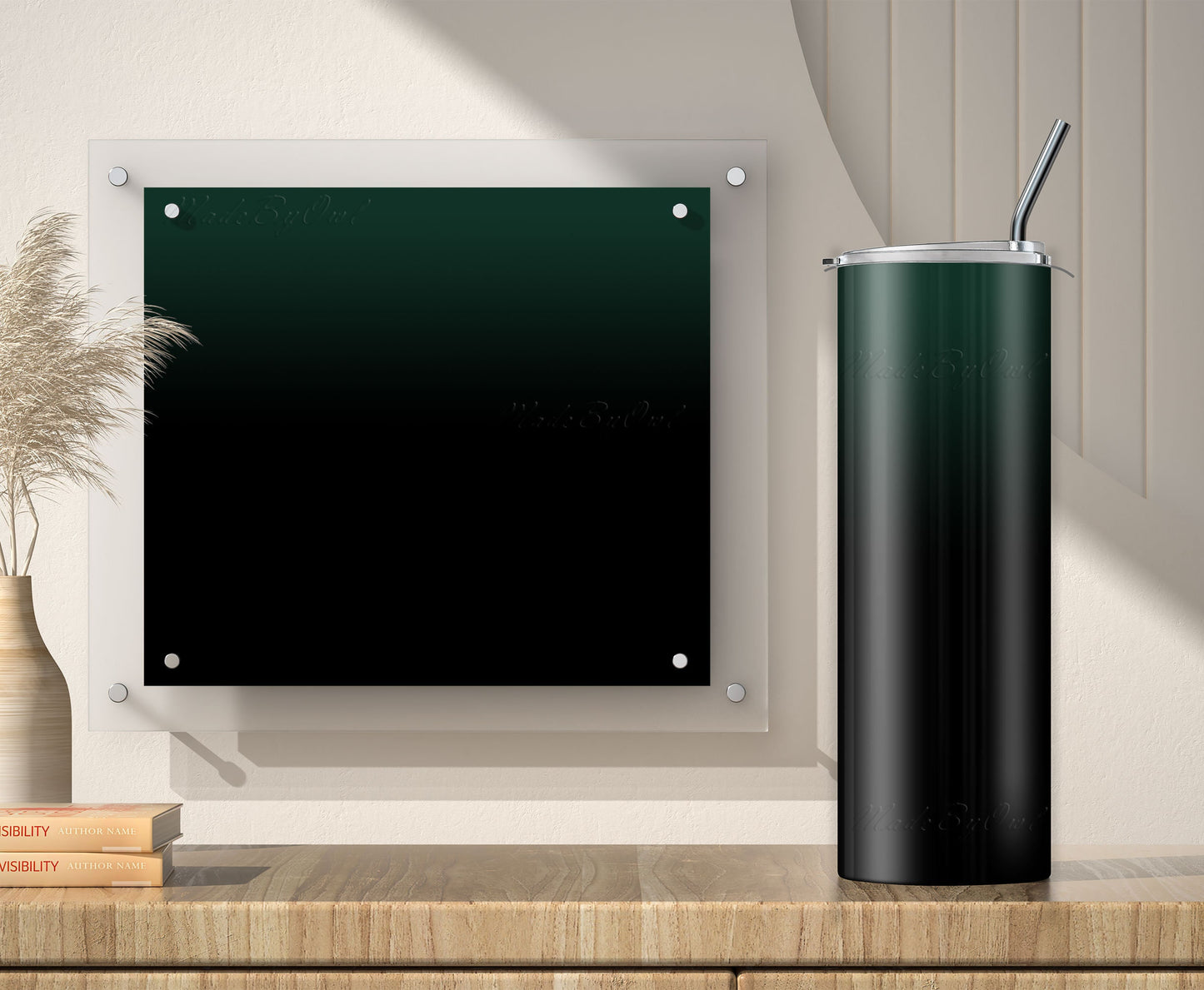 3 Dark Green to Black 20oz tumbler sublimation designs
