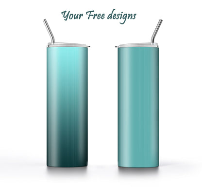 3 Teal Ombre 20oz tumbler sublimation designs