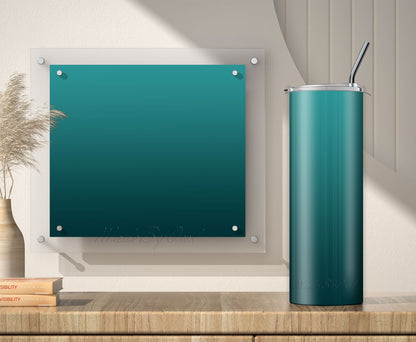 3 Teal Ombre 20oz tumbler sublimation designs