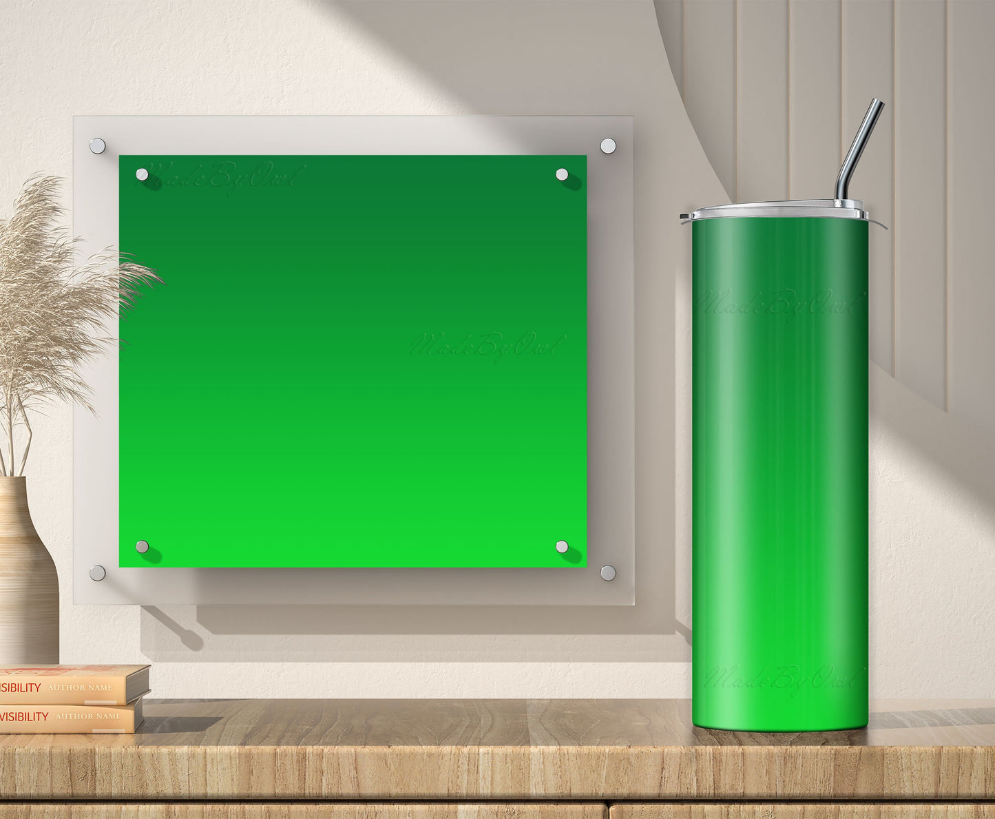 3 Vibrant Green 20oz tumbler sublimation designs