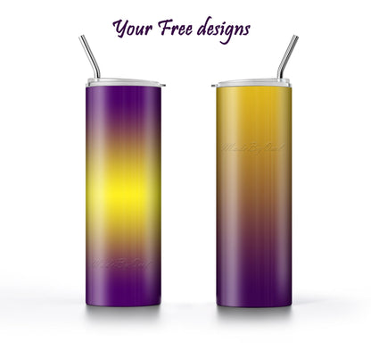 3 Yellow to Purple 20oz tumbler sublimation designs