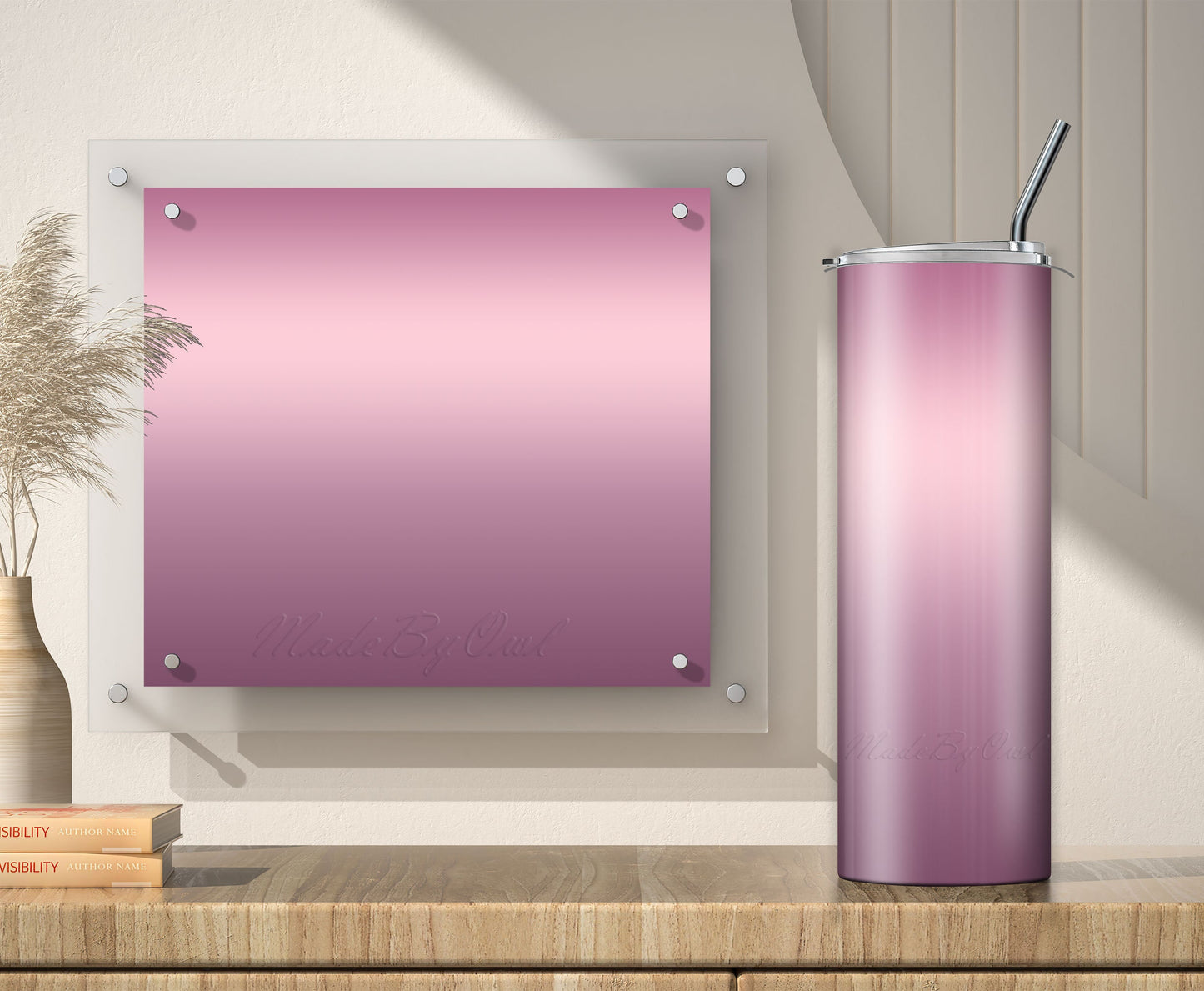 3 Dusty Purple and Dusty Pink tumbler sublimation designs