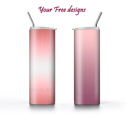 3 Dusty Purple and Dusty Pink tumbler sublimation designs