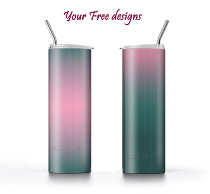 3 Light Pink to Teal 20oz Tumbler Sublimation Designs, Wraps Mini Bundle