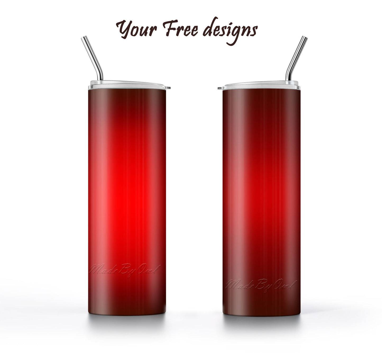 3 Red to Brown 20oz tumbler sublimation designs