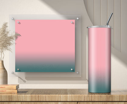 3 Light Pink to Teal 20oz Tumbler Sublimation Designs, Wraps Mini Bundle