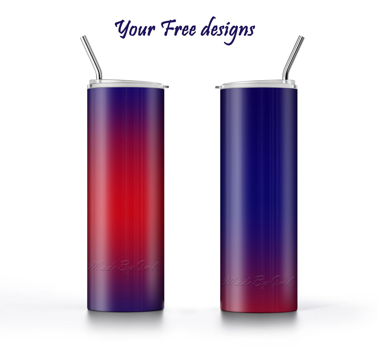 3 Red to Blue 20oz tumbler sublimation designs