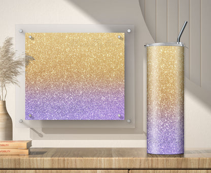 Gold to Lilac Glitter Tumbler Sublimation Designs – 20oz, 3 PNG Wraps Mini Bundle