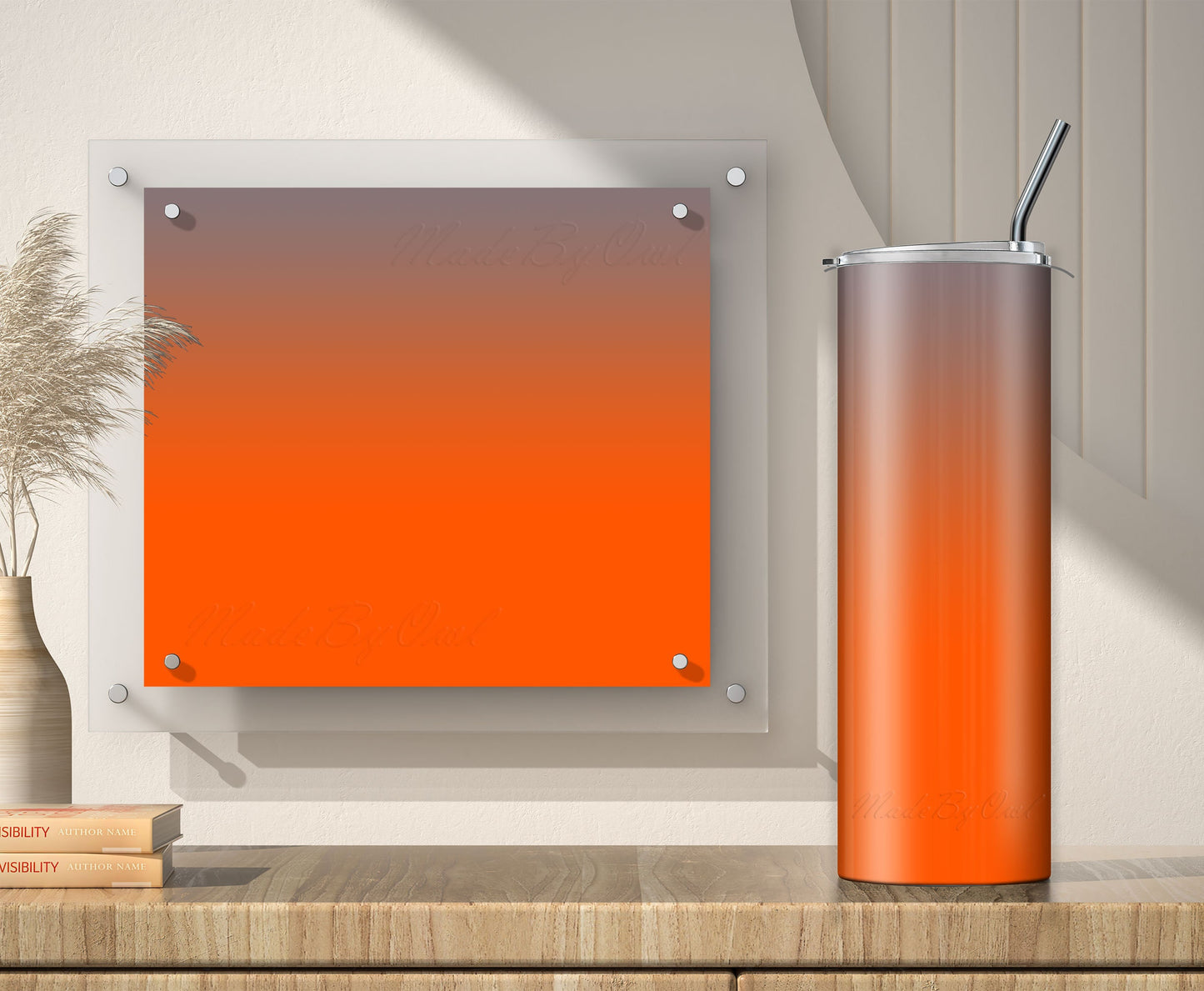 3 Orange Ombre 20oz tumbler sublimation designs