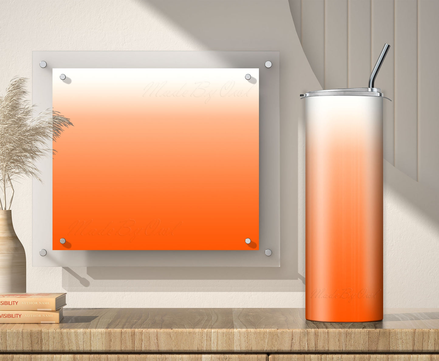3 Orange Ombre 20oz tumbler sublimation designs