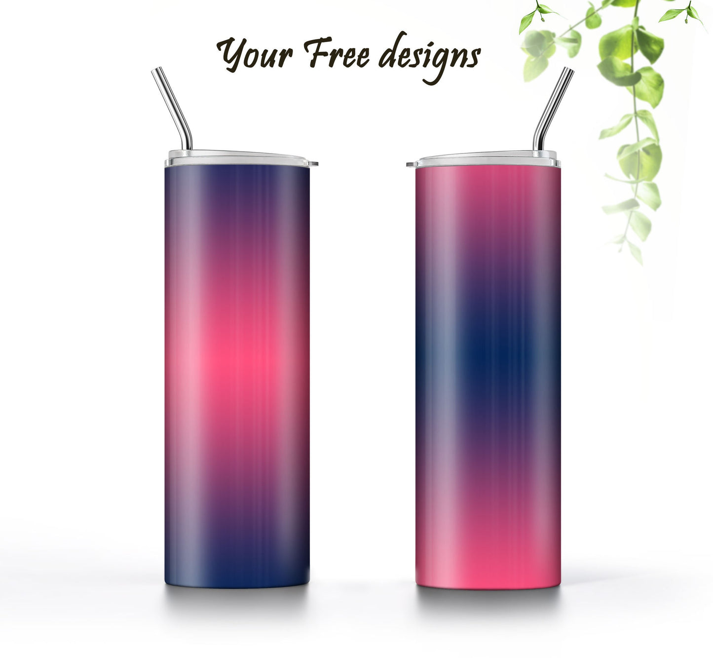 3 Hot Pink to Navy Blue 20oz tumbler sublimation designs