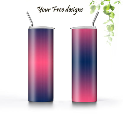 3 Hot Pink to Navy Blue 20oz tumbler sublimation designs