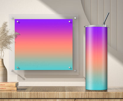 Purple to Orange Teal Ombre Sublimation Designs for 20oz Tumbler – 3 PNG Wraps