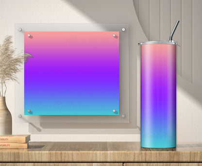 Purple to Orange Teal Ombre Sublimation Designs for 20oz Tumbler – 3 PNG Wraps
