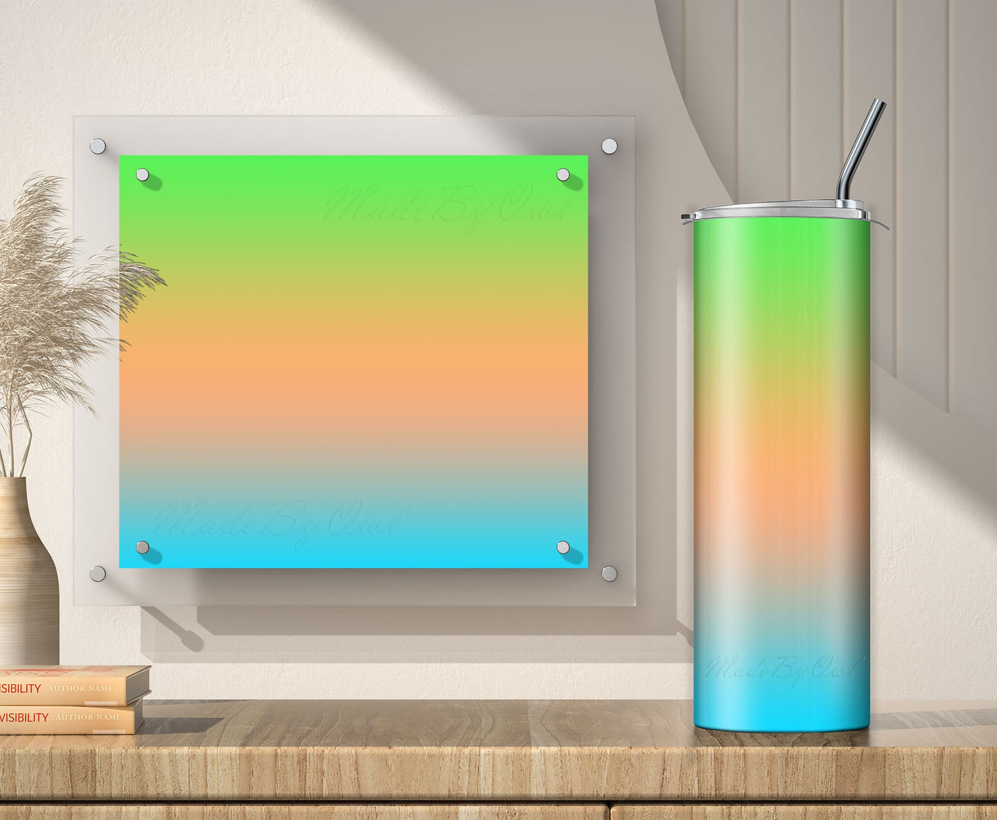 3 Orange and Mint Green to Blue tumbler sublimation designs