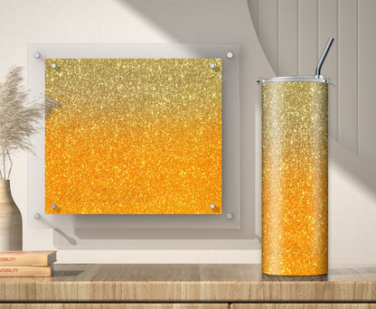 3 Orange to Gold Glitter Tumbler Sublimation Designs – 3 PNG Wraps (20oz)