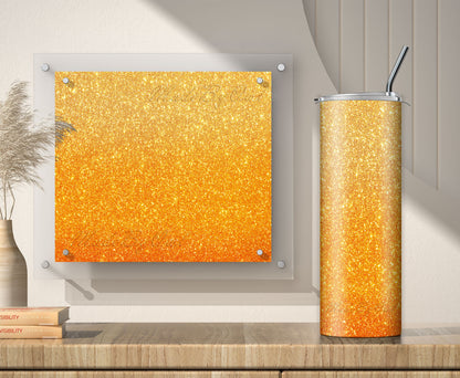 3 Orange to Gold Glitter Tumbler Sublimation Designs – 3 PNG Wraps (20oz)