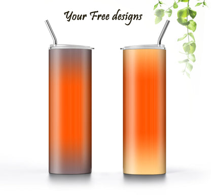 3 Orange Ombre 20oz tumbler sublimation designs