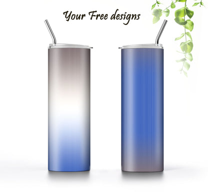 3 Blue to Grey 20oz tumbler sublimation designs