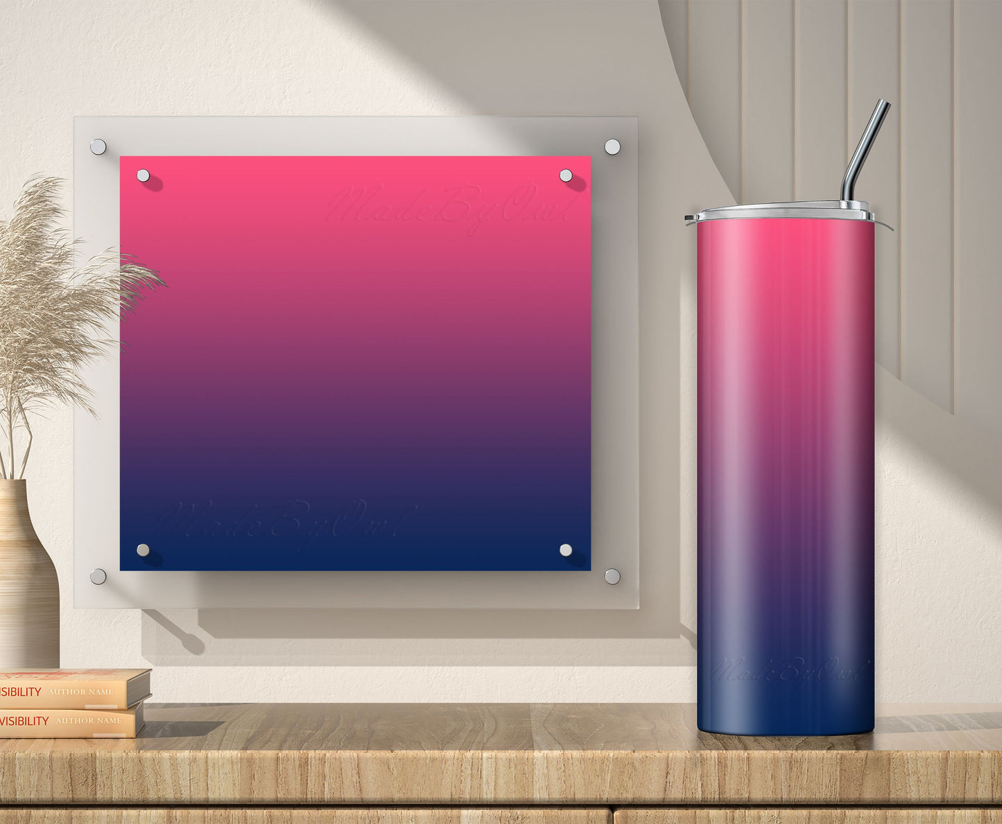 3 Hot Pink to Navy Blue 20oz tumbler sublimation designs