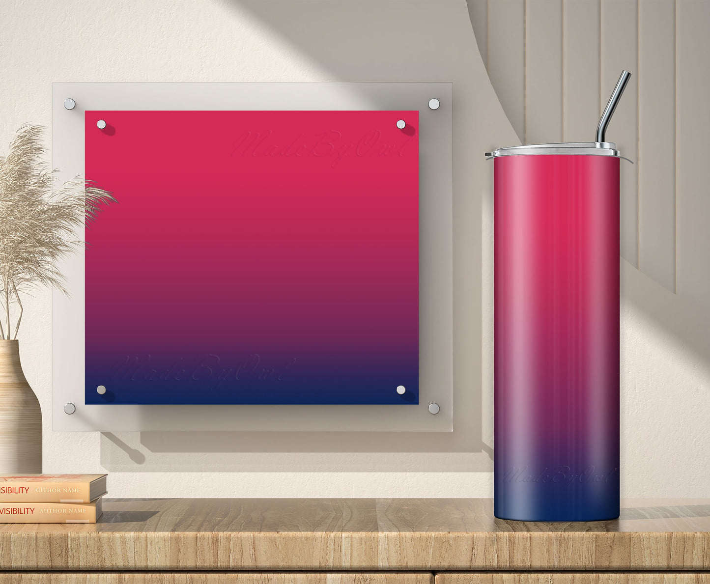 3 Hot Pink to Navy Blue 20oz tumbler sublimation designs