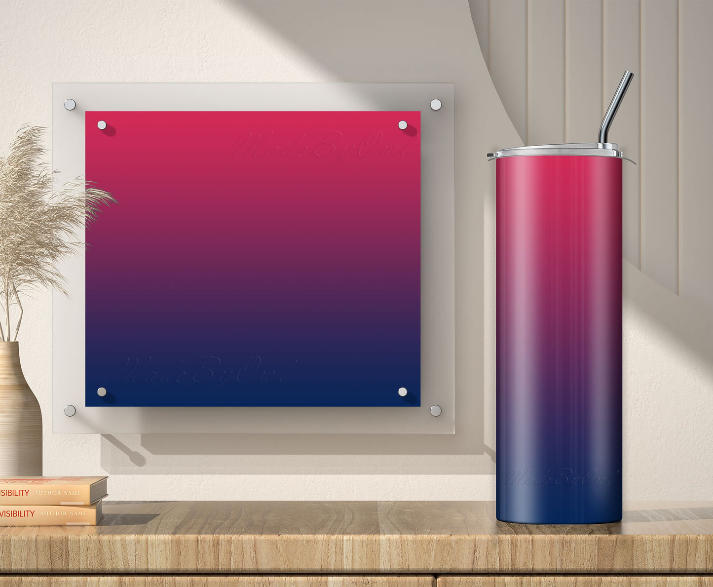 3 Hot Pink to Navy Blue 20oz tumbler sublimation designs