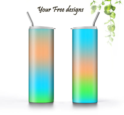 3 Orange and Mint Green to Blue tumbler sublimation designs