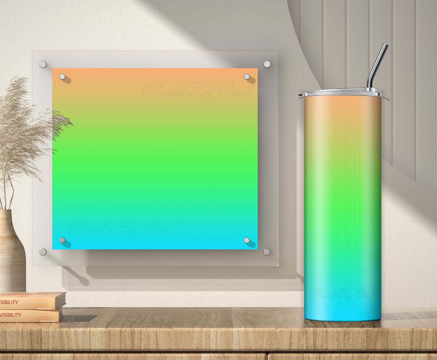 3 Orange and Mint Green to Blue tumbler sublimation designs