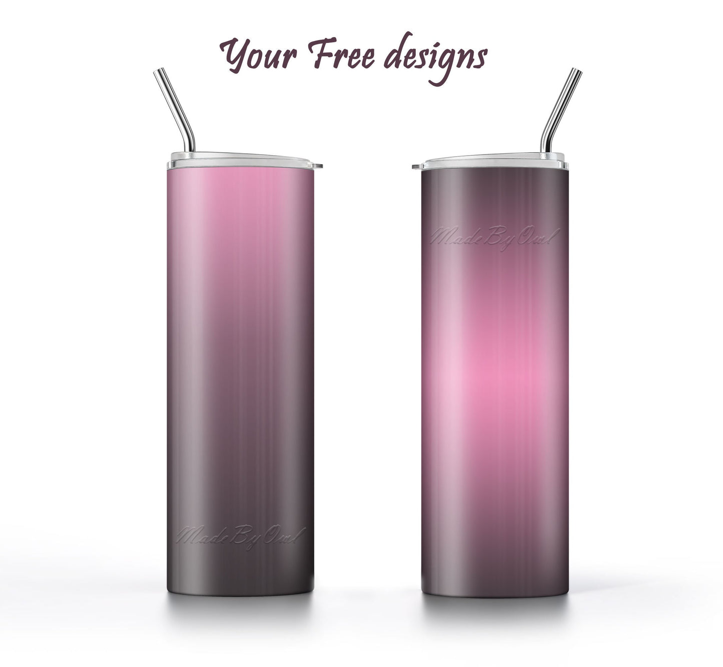 3 Pink to Gray 20oz tumbler sublimation designs