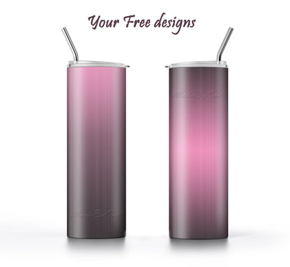 3 Pink to Gray 20oz tumbler sublimation designs