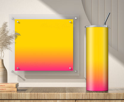 3 Hot Pink to Yellow 20oz tumbler sublimation designs