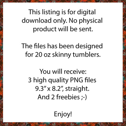 Orange to Black Tumbler Sublimation Designs – 20oz, 3 PNG Wraps Mini Bundle