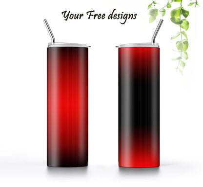 Red to Black Tumbler Sublimation Designs – 20oz, 3 PNG Wraps Mini Bundle