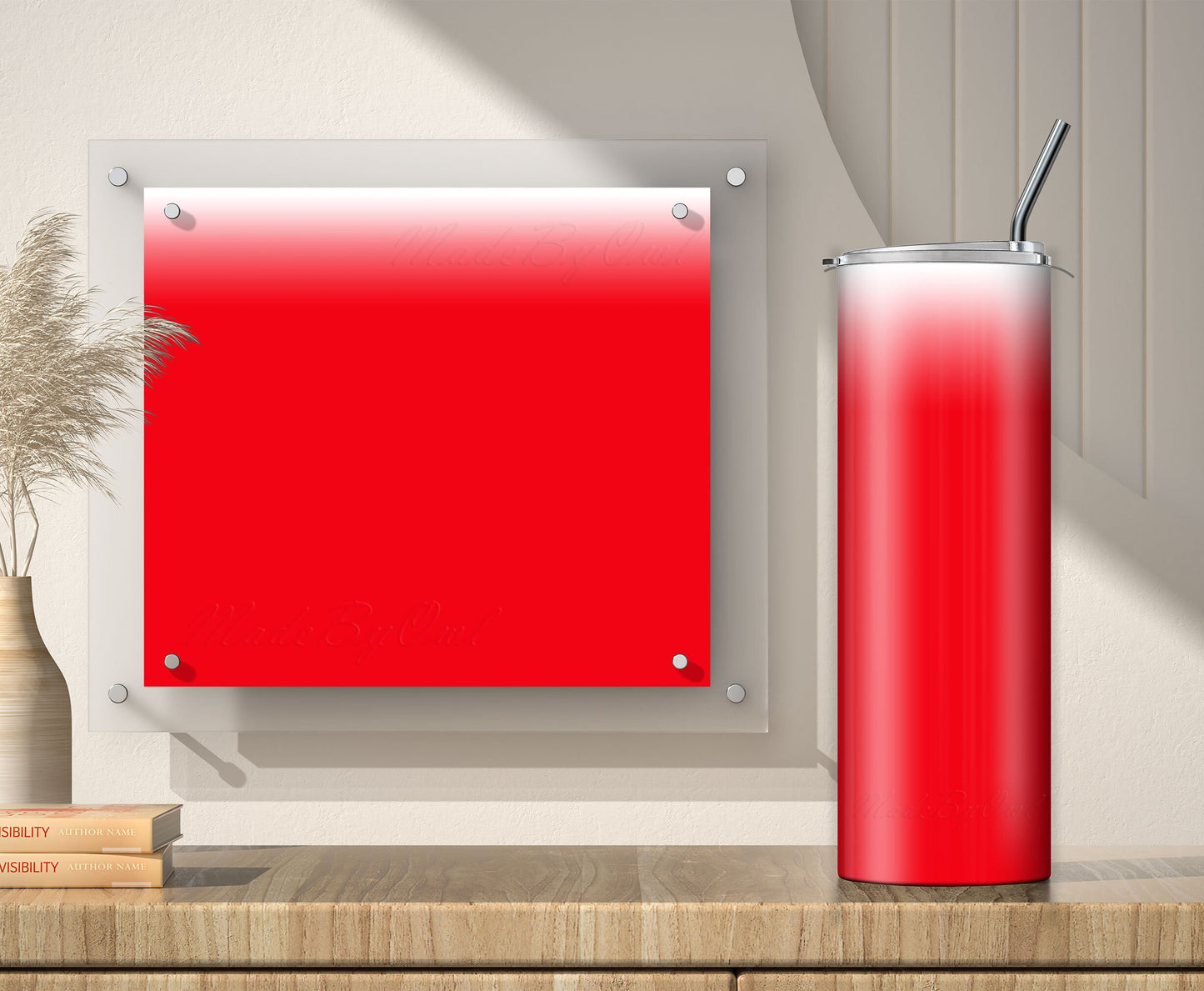 3 White to Red Ombre 20oz tumbler sublimation designs