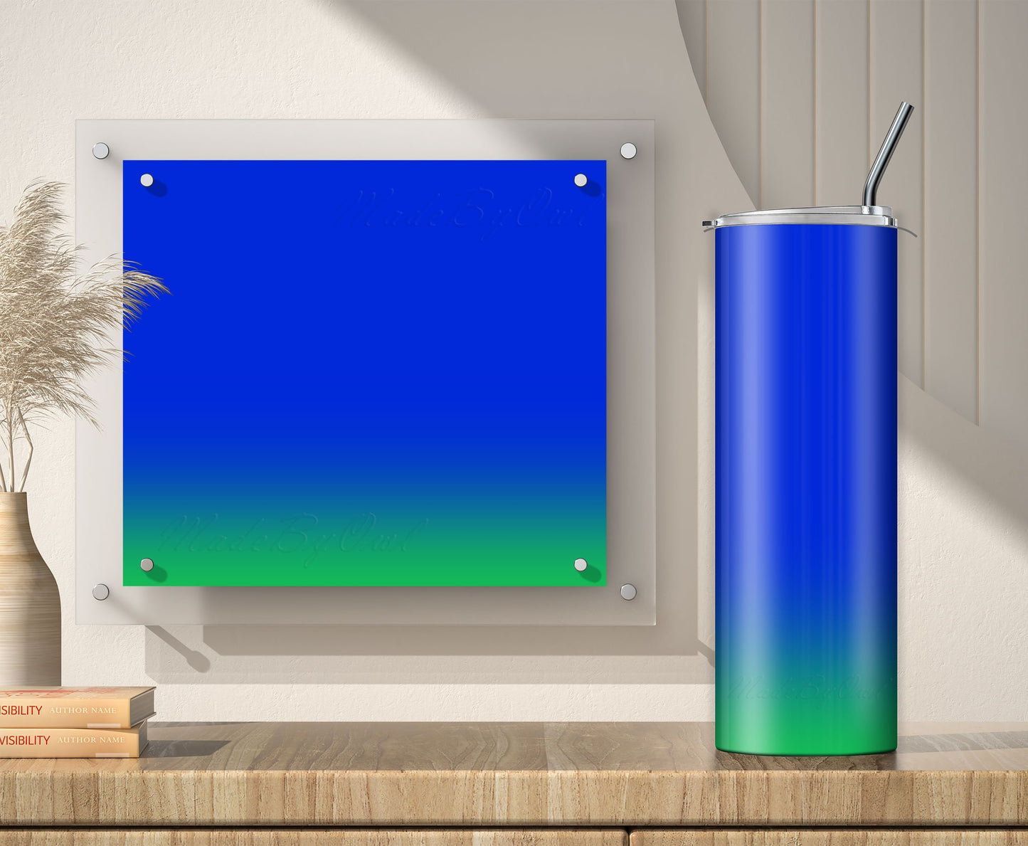 3 Blue to Green 20oz tumbler sublimation designs