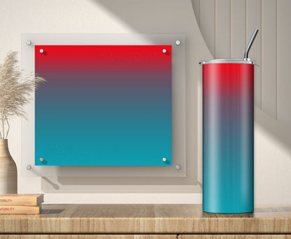 3 Red To Teal 20oz tumbler sublimation designs