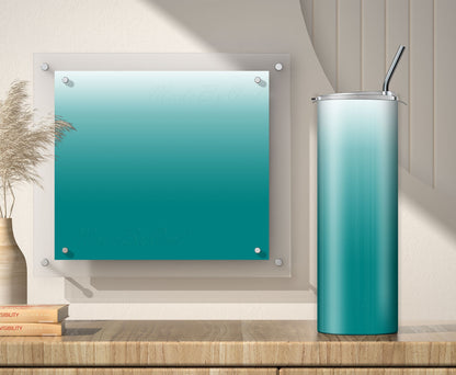 3 White to Teal 20oz tumbler sublimation designs