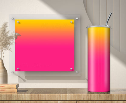 3 Hot Pink to Yellow 20oz tumbler sublimation designs