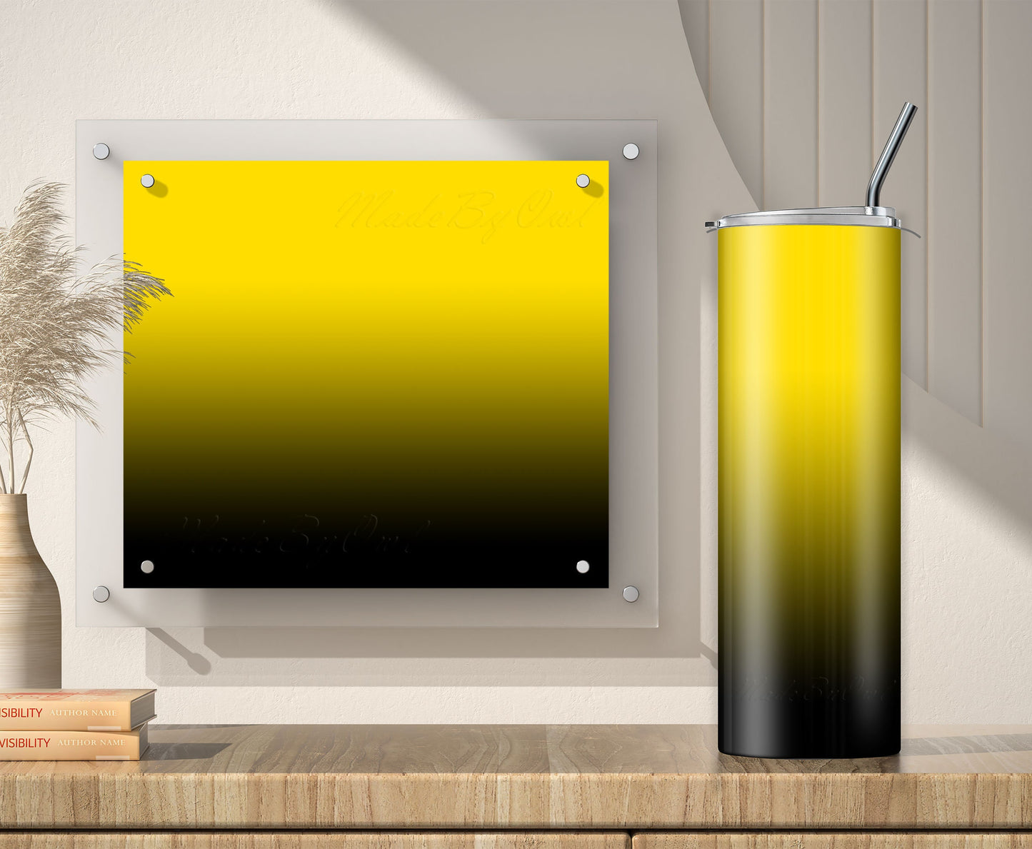 3 Yellow to Black Ombre 20oz Tumbler Sublimation Designs, Wraps Mini Bundle